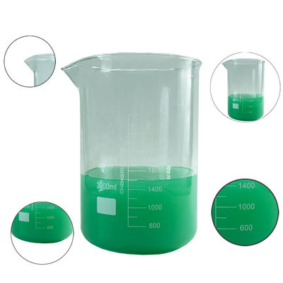 كأس المختبر القياس الزجاجية 3000 مل زجاجة وسائل الإعلام المفاعل قابلة للتخصيص