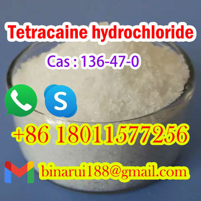 CAS 136-47-0 تيتراكين هيدروكلوريد / تيتراكين HCl Tetracaine HCl المواد الخام الصيدلانية